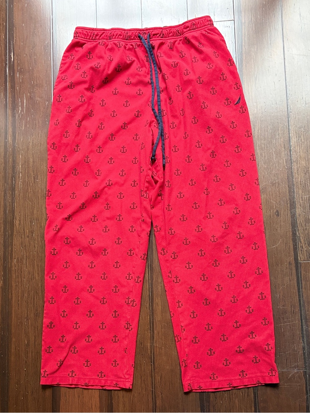 Men's Flannel PajamaPants by Nautica Red Anchor Print Large loungewear sleep
